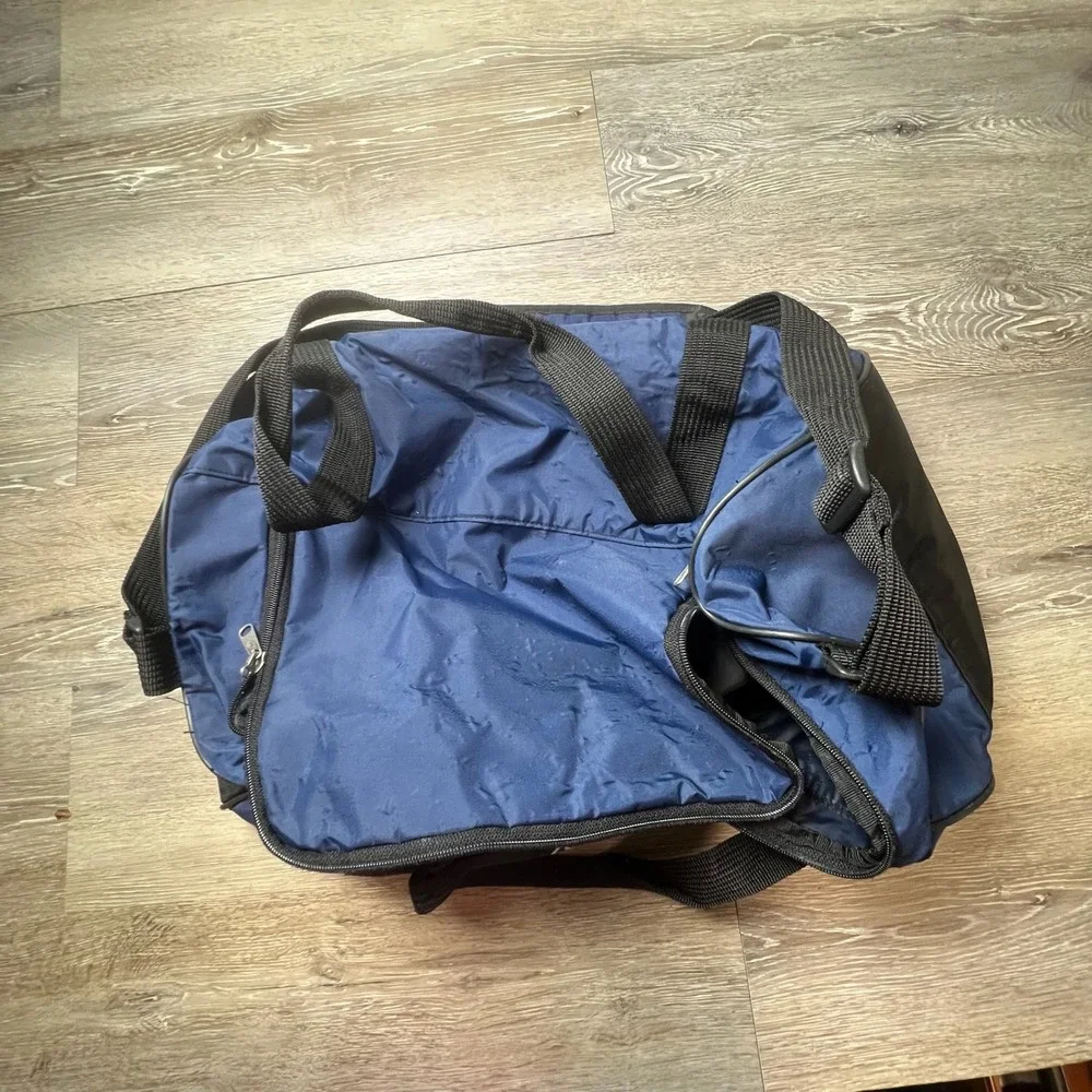 Nike Duffel Bag Unisex‎ Large Navy Blue Black Vintage Swoosh Gym Travel Bag